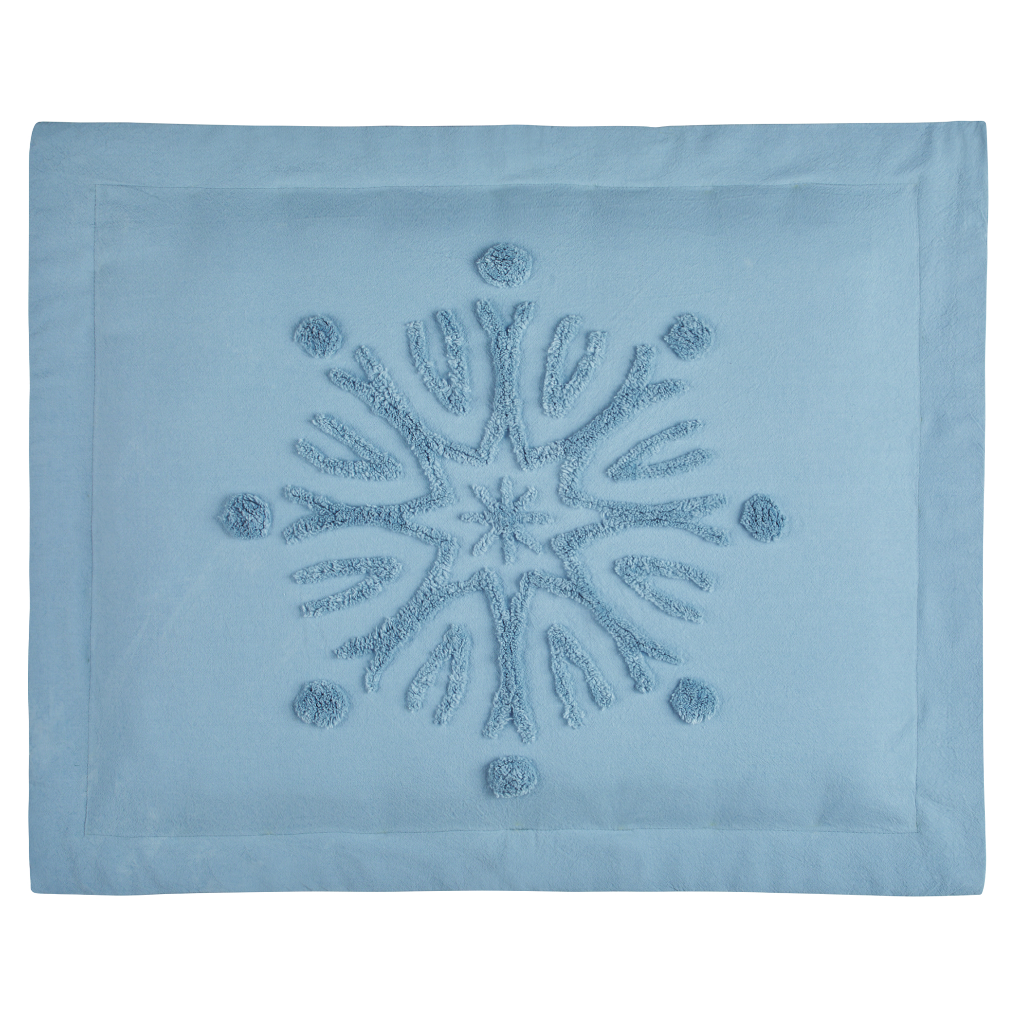Joelle Textured Snowflake Chenille Pillow Sham Sham Gender Neutral Solid Blue