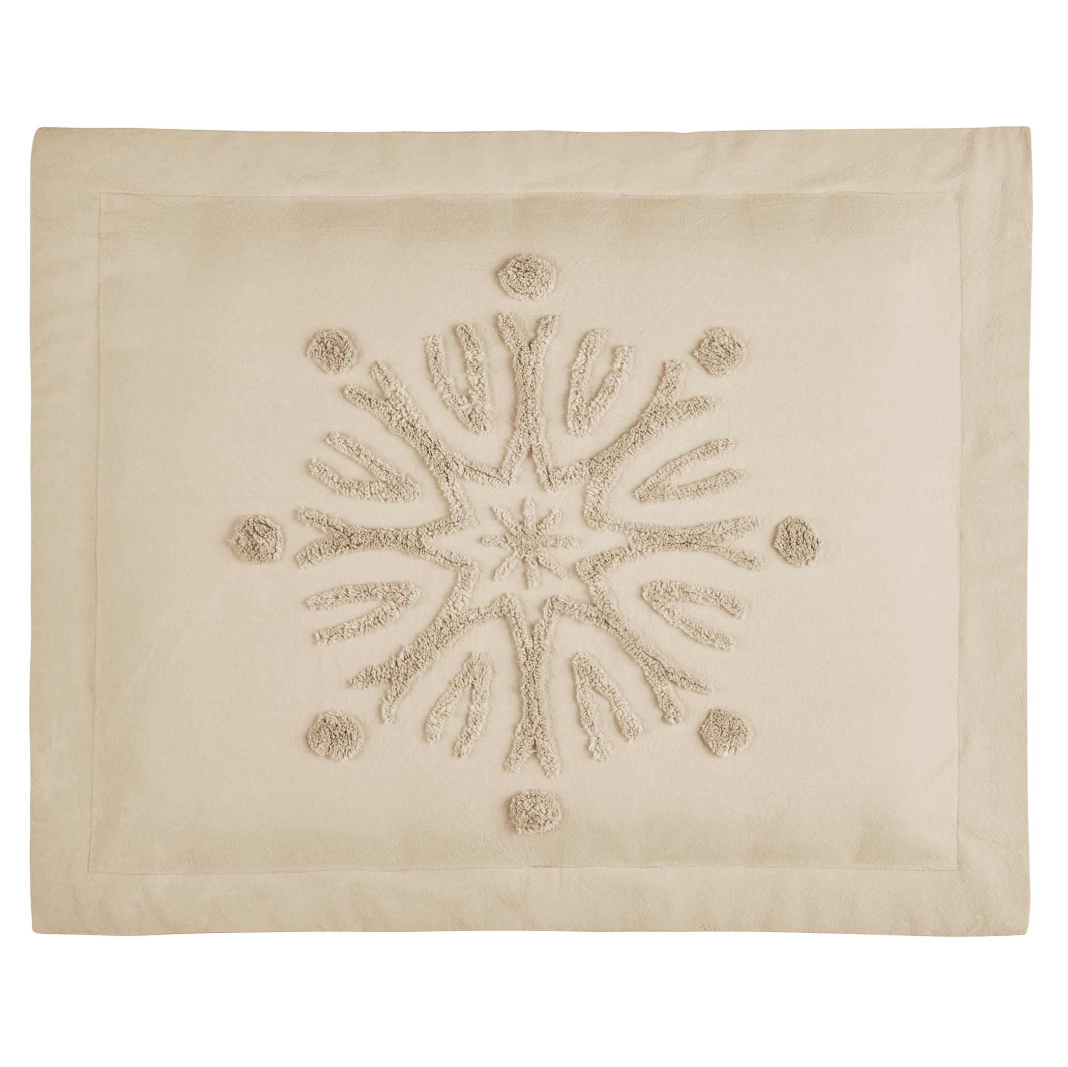 Joelle Textured Snowflake Chenille Pillow Sham Sham Gender Neutral Solid Taupe