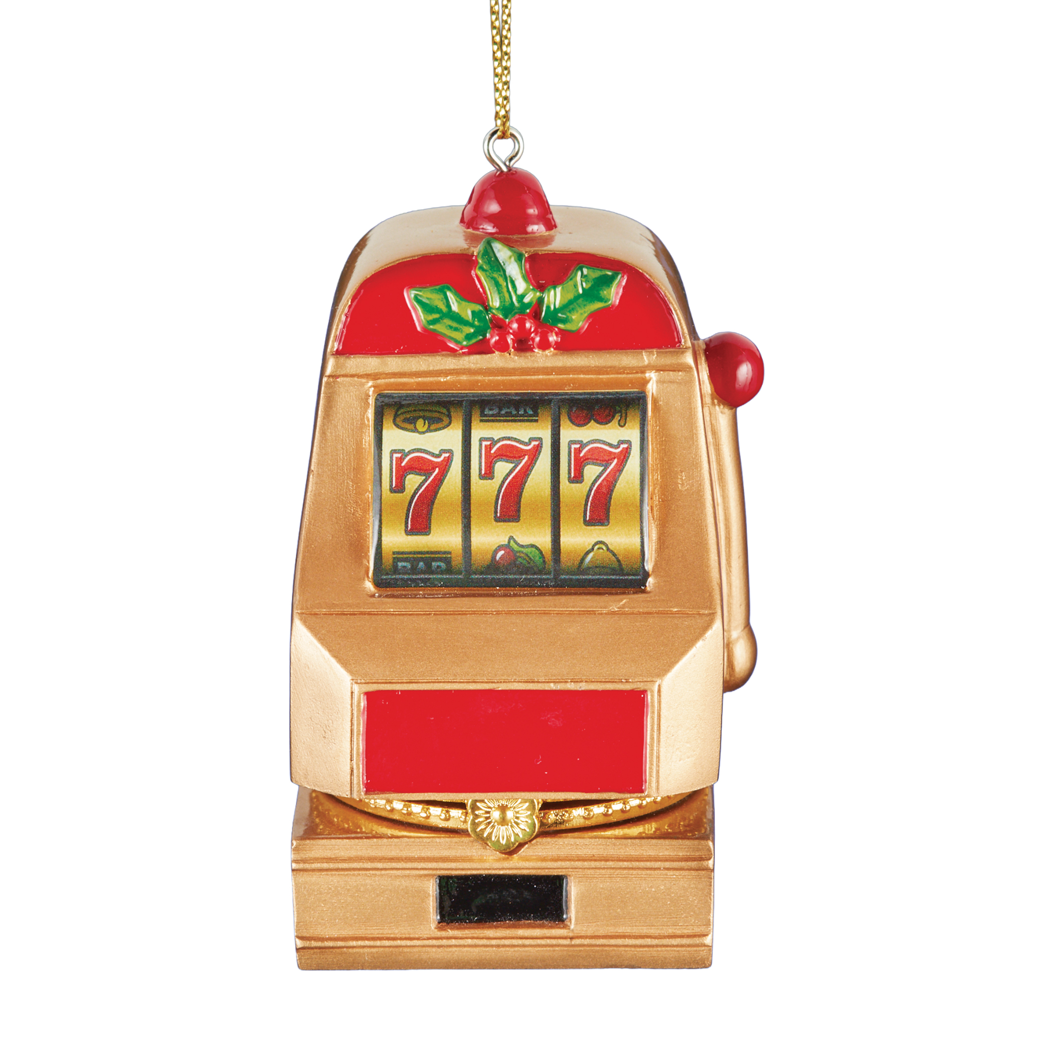 Unique Hand-Painted Hobby Trinket Christmas Ornaments Slot Machine Brown