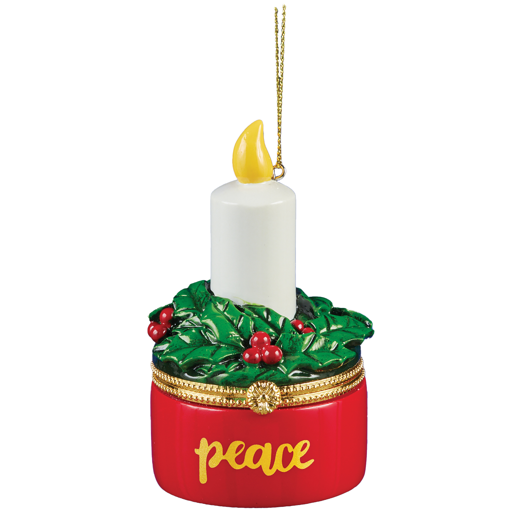 Hand-Painted Trinket Christmas Ornaments of Faith Candle