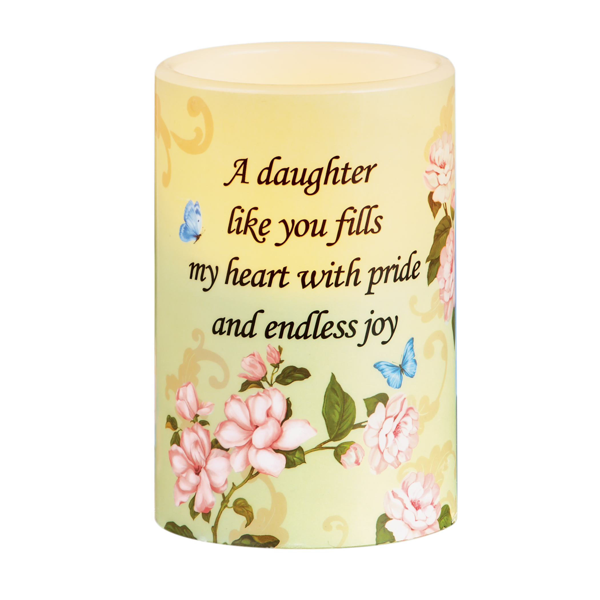 Floral Daughter Sentimental Flameless LED Lighted Candle