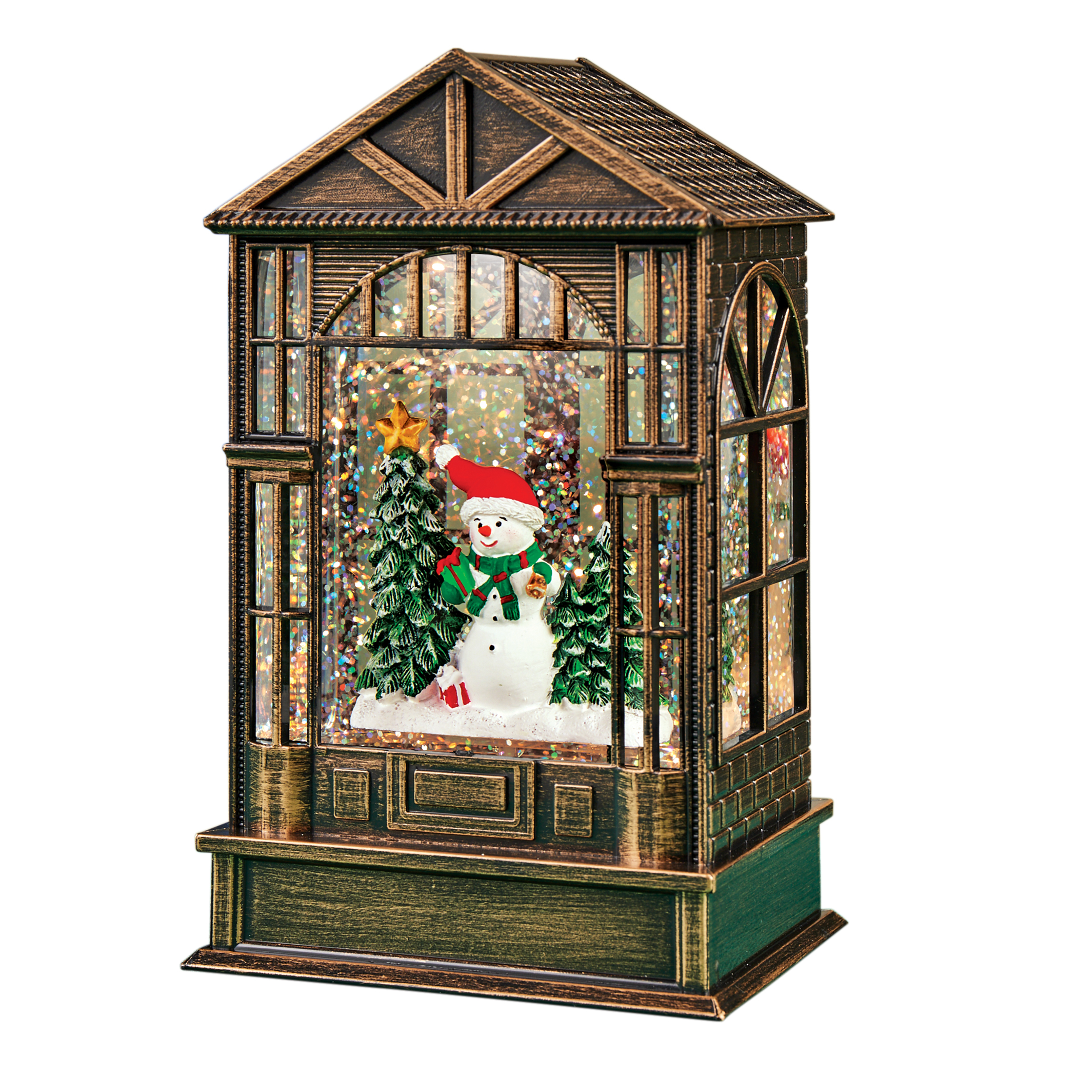 LED Lighted Holiday Snowman Glitter Snow Globe Decoration