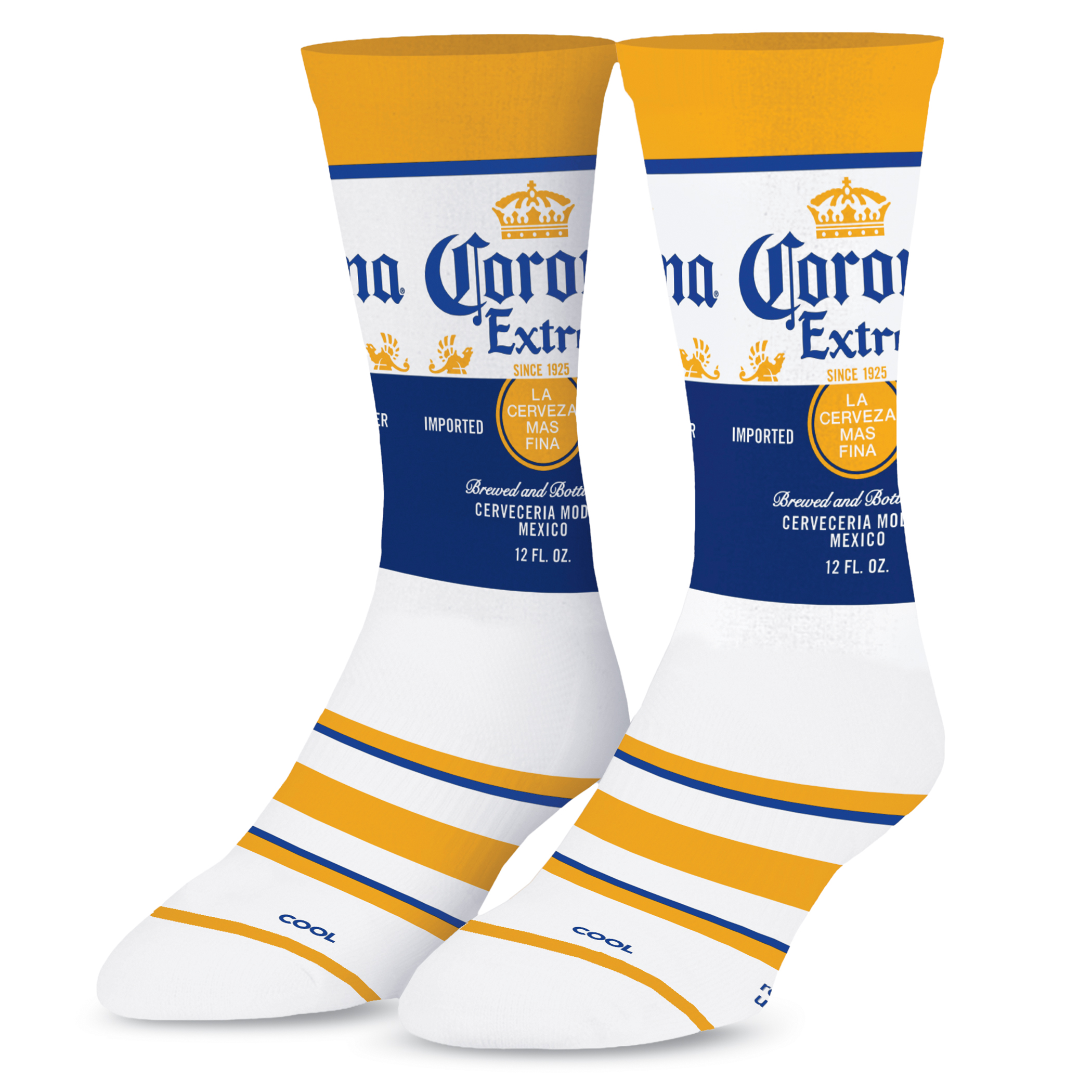 Men's & Women's Novelty Corona Beer Crew Socks White