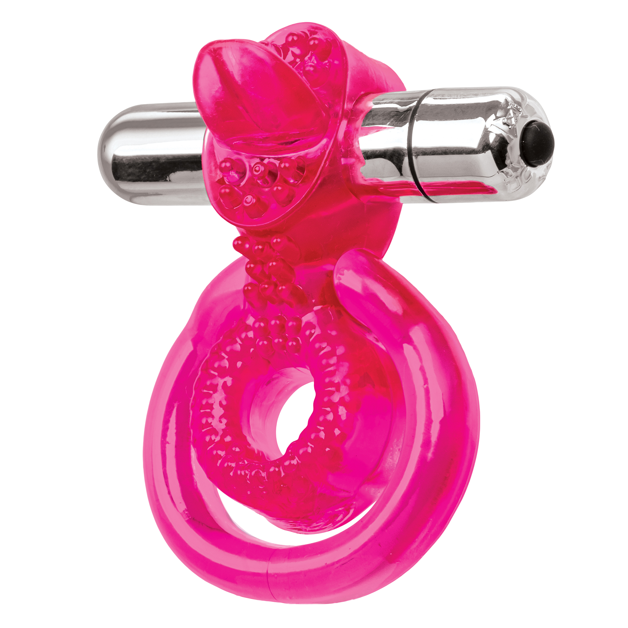 Waterproof Dual Clit Flicker Silicone Cock Ring
