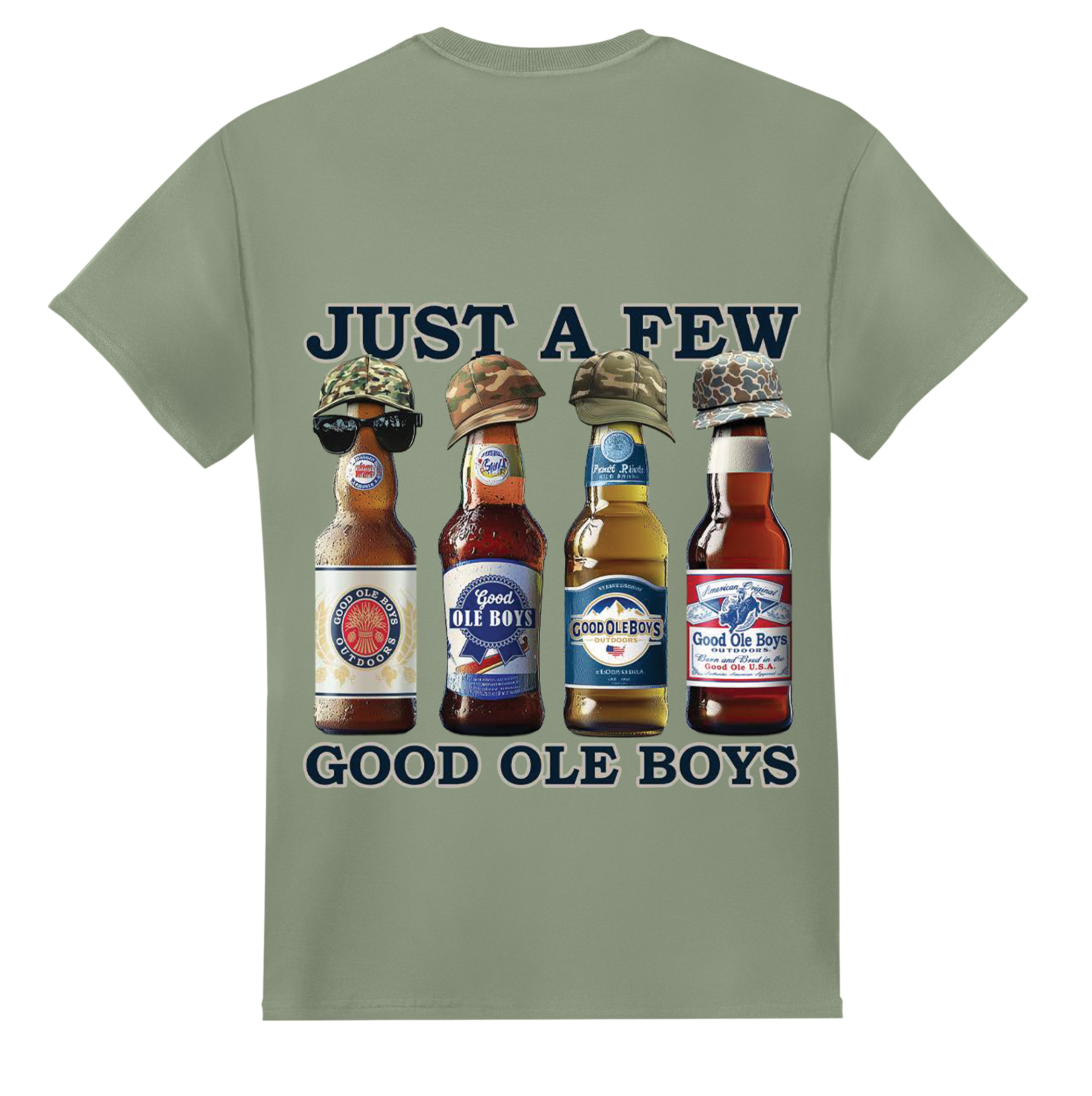 Just A Few Beers Funny Novelty Short Sleeve Graphic Tee Medium Sage