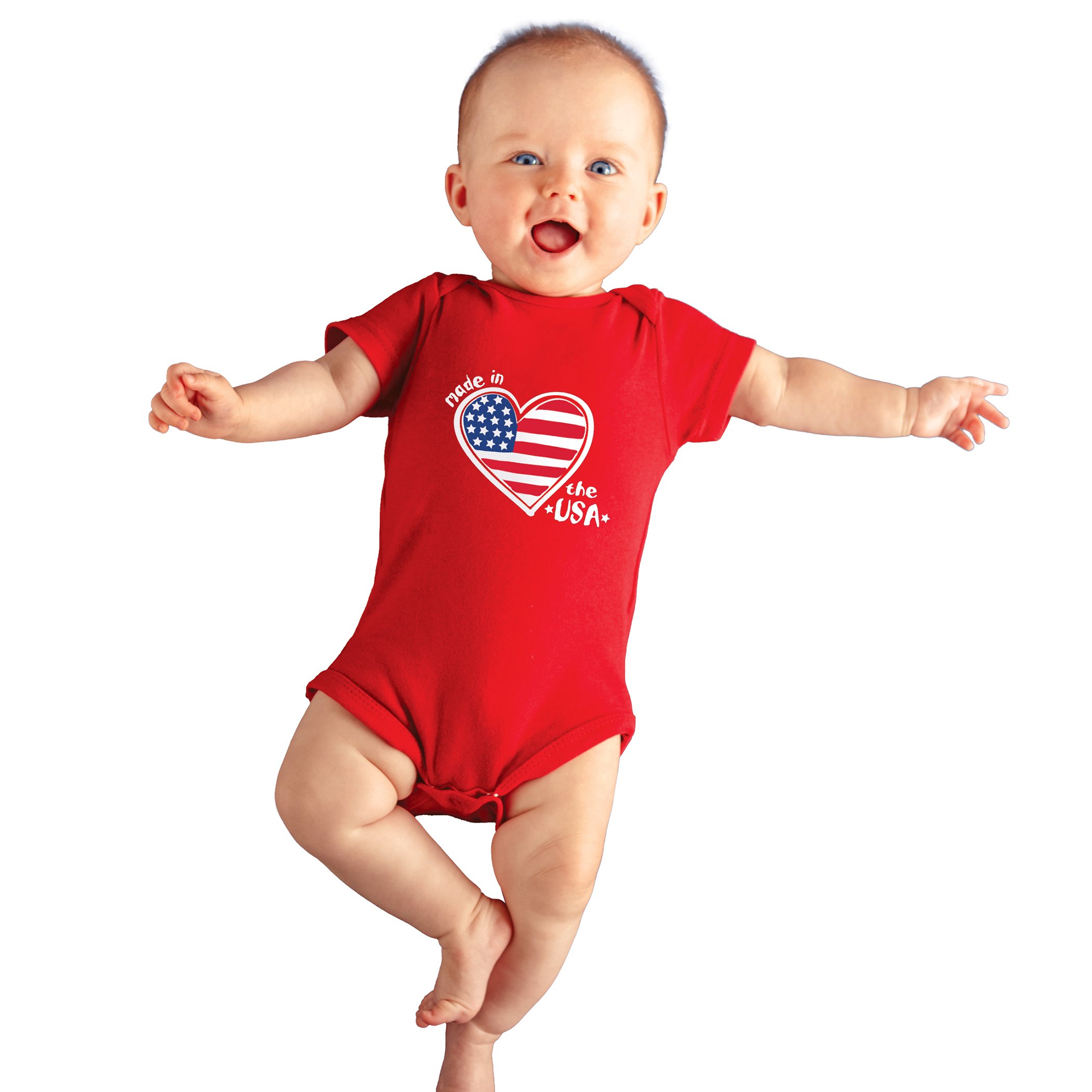 Made in the USA Baby Patriotic One Piece Outfit 6-12 mos Red