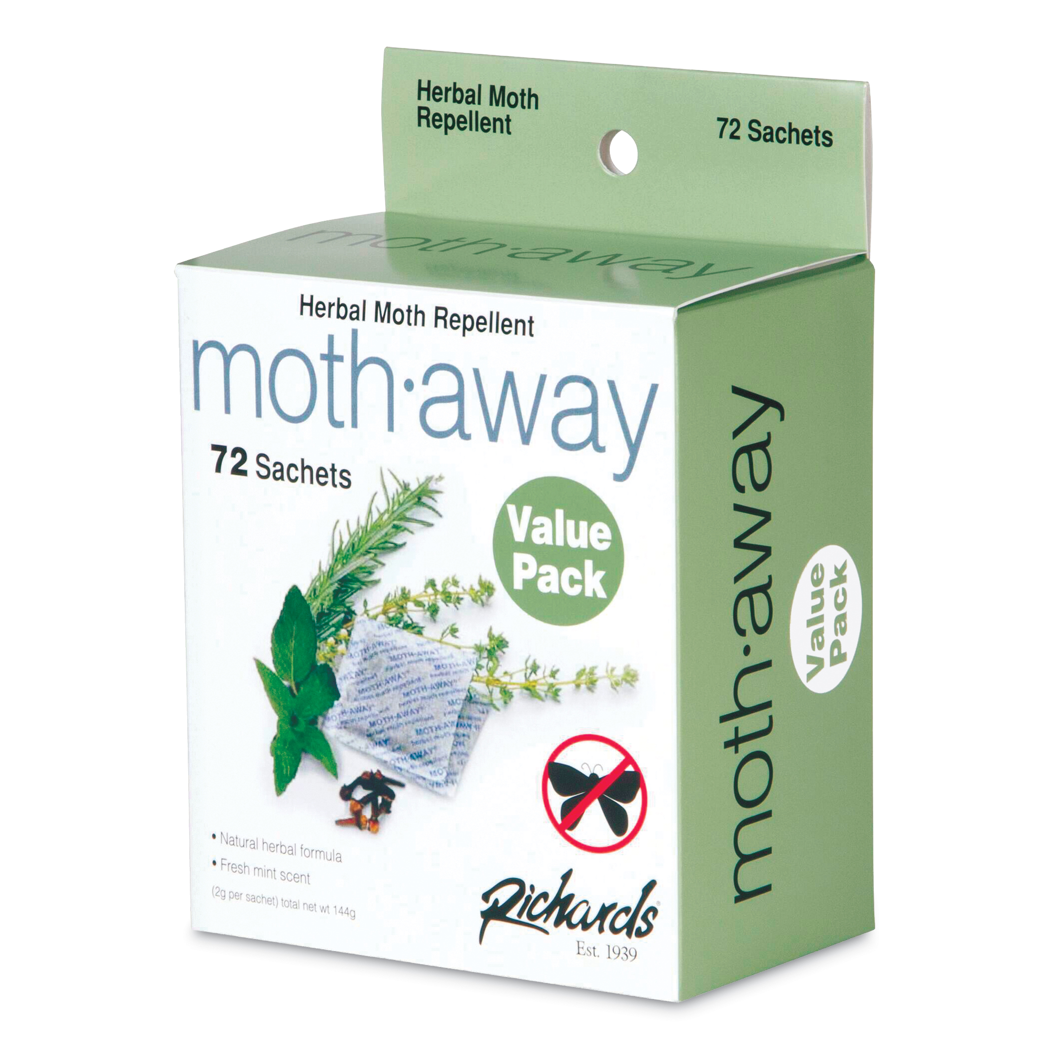 Mothaway Chemical-Free Herbal Moth Repellent - 72 ct.