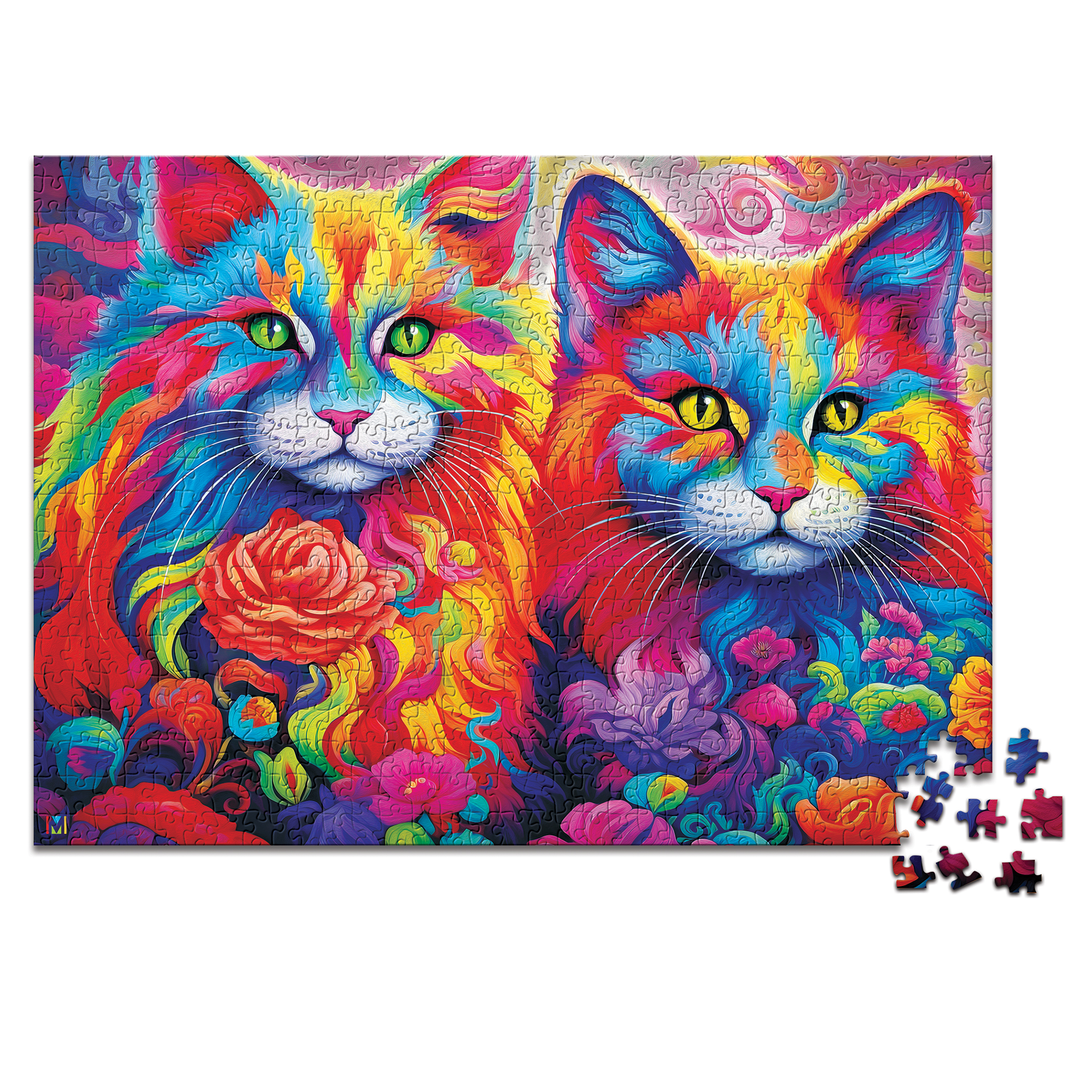 Rainbow Whiskers 1,000-Piece Cat Jigsaw Puzzle