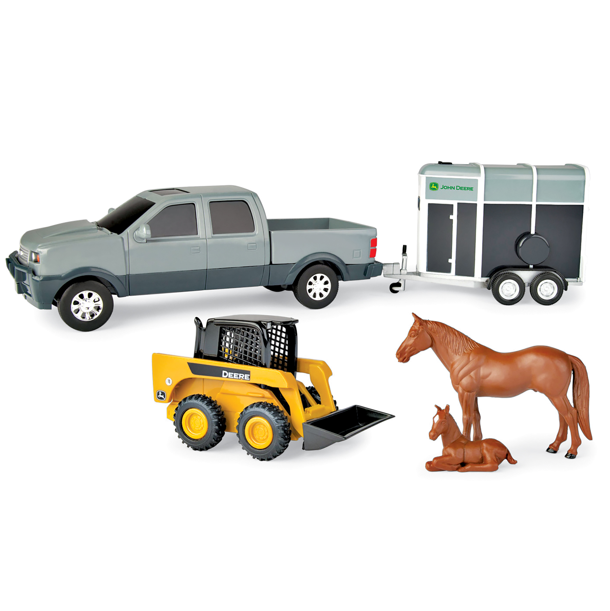 John Deere Animal Hauling 5-Piece Trailer Set Gray