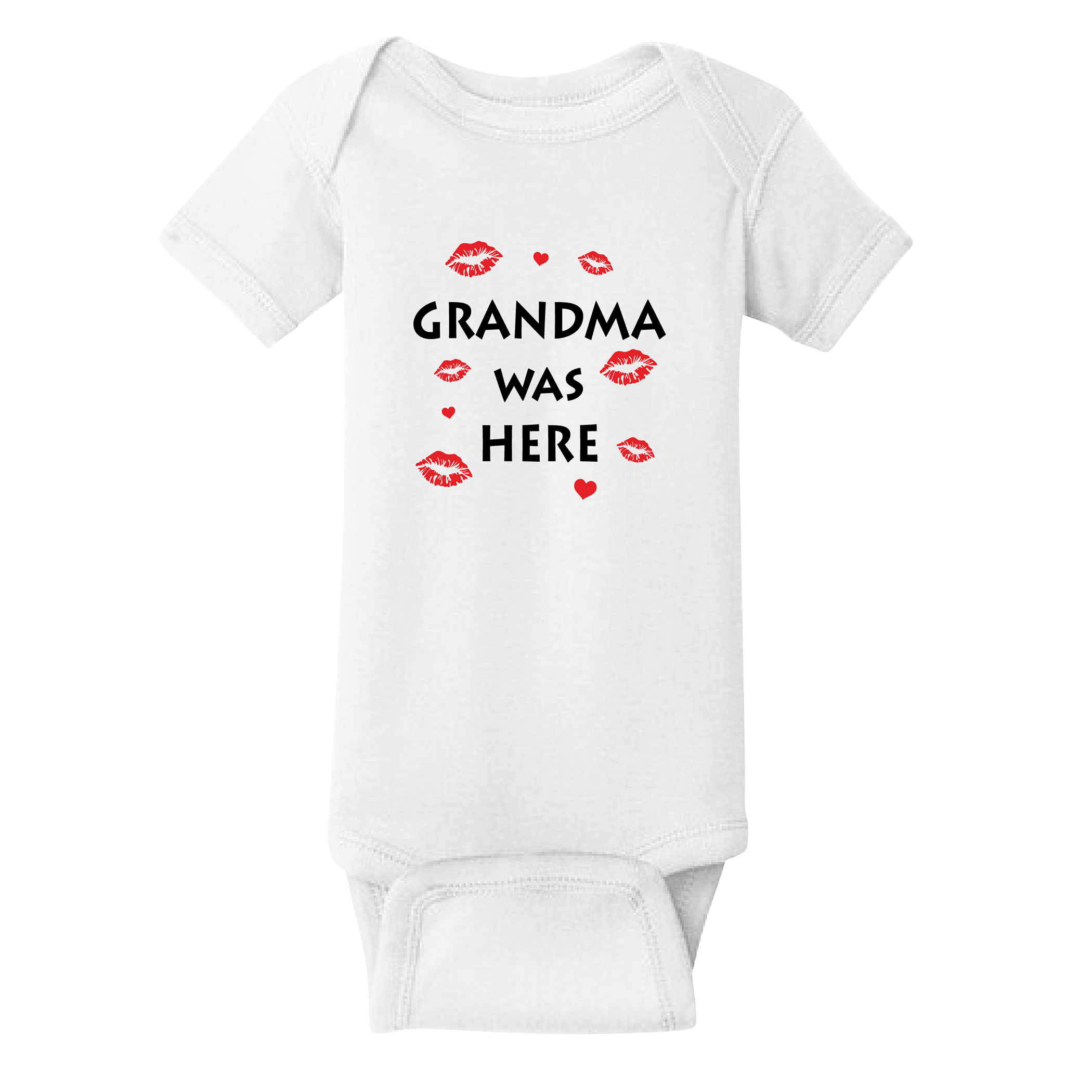 Grandma Was Here Kisses Baby One Piece 0-6 mos White