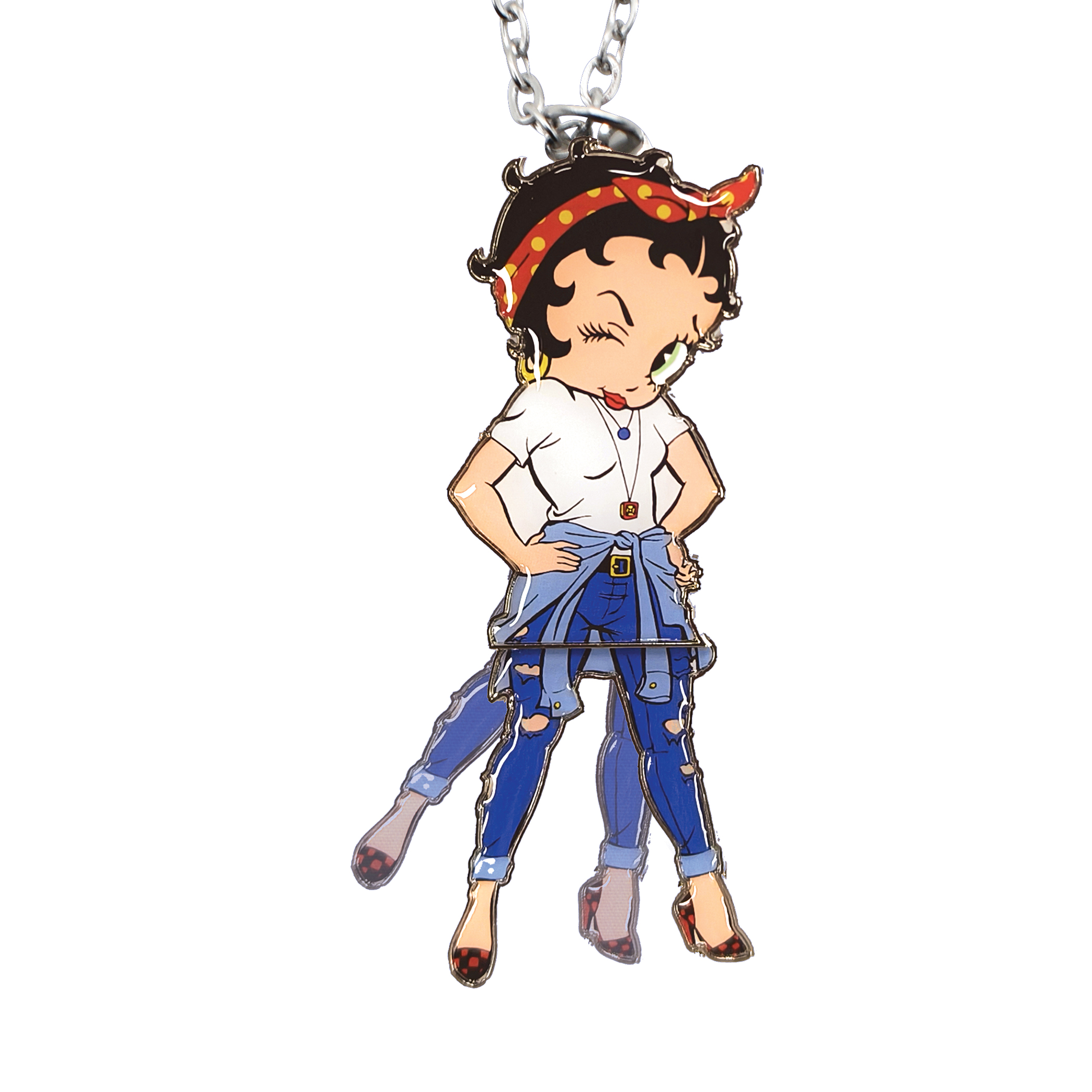 Betty Boop Swinging Legs Stainless Steel Necklace