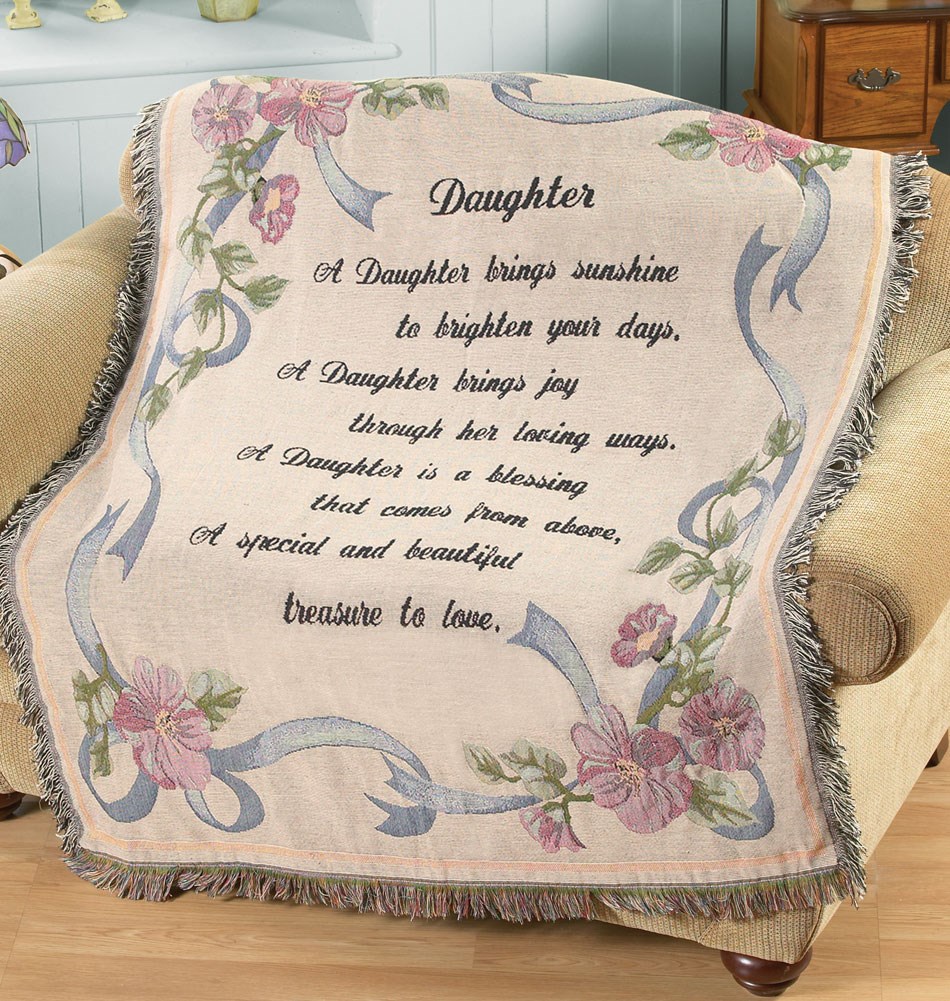Daughter Floral Tapestry Throw Blanket Collections Etc.