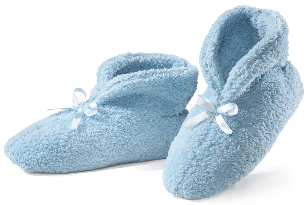 Ultra Plush Chenille Slippers, Blue, X-Large