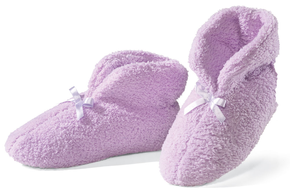 Ultra Plush Chenille Slippers, Lilac, Medium