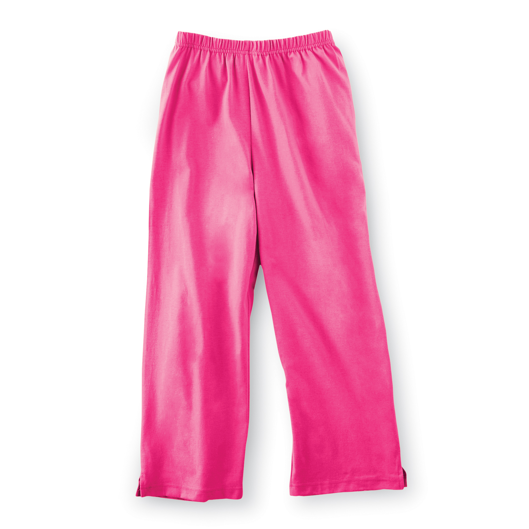 Cotton Knit Cropped Capri Pants with Elastic Waist Large Capri Black