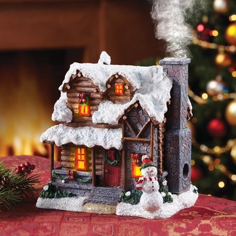 Smoking Country Christmas Cabin Incense Burner Collections Etc