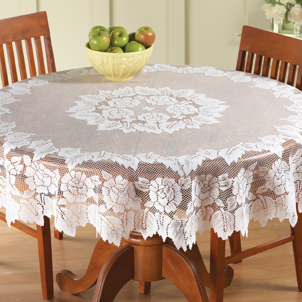 White Floral Lace Tablecloth Collections Etc.