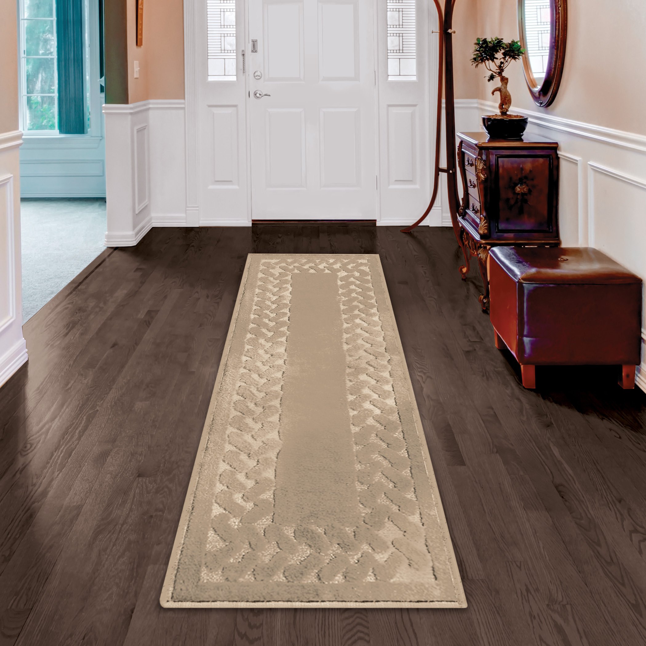 Herringbone Trim Skid-Resistant Backing Accent Rugs - 第 9/39 張圖片