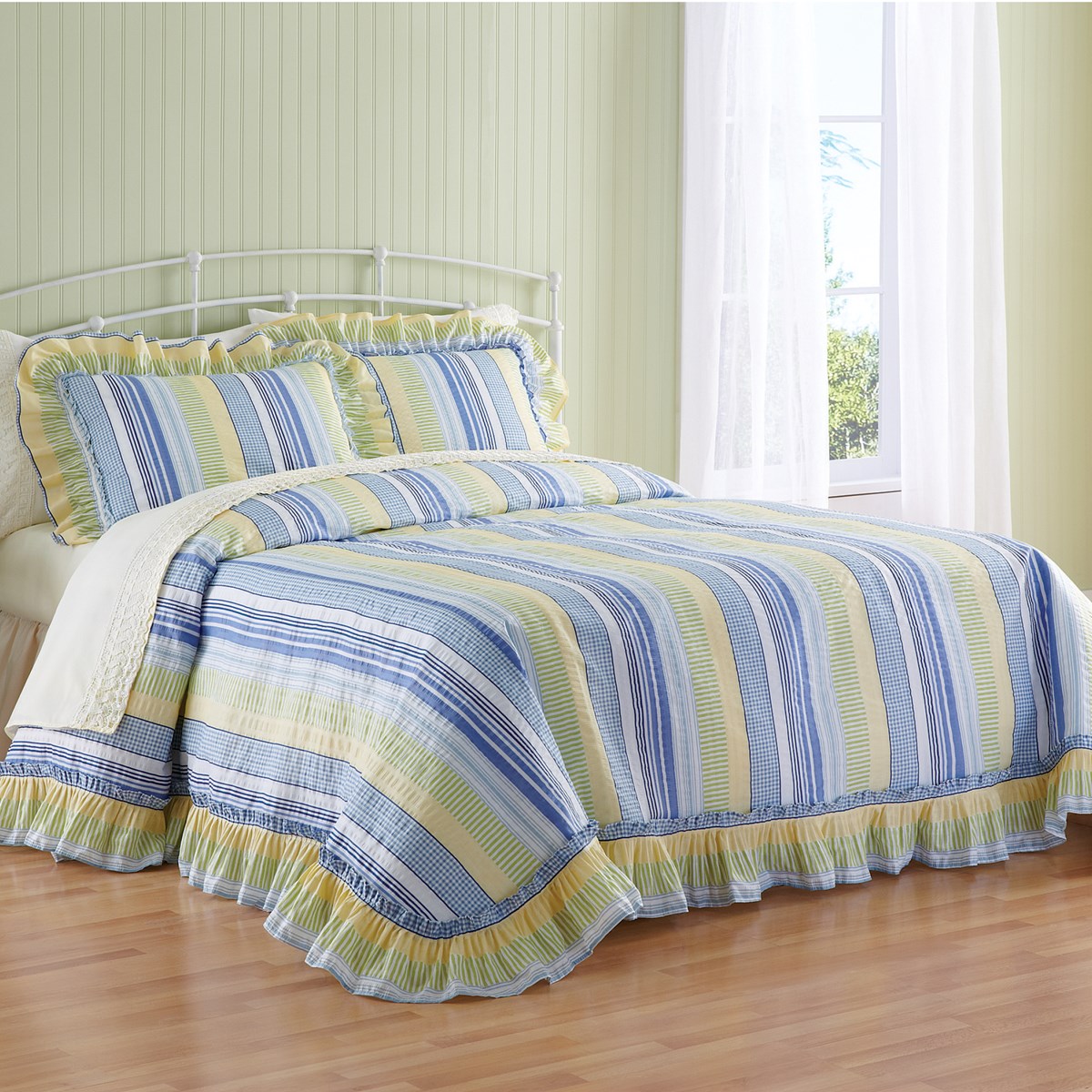 Westport Stripe Plisse Bedspread Collections Etc.