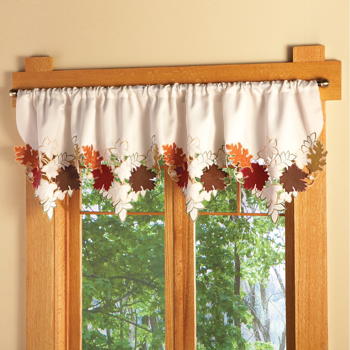Maple Leaf Decorative Fall Window Valance Collections Etc.