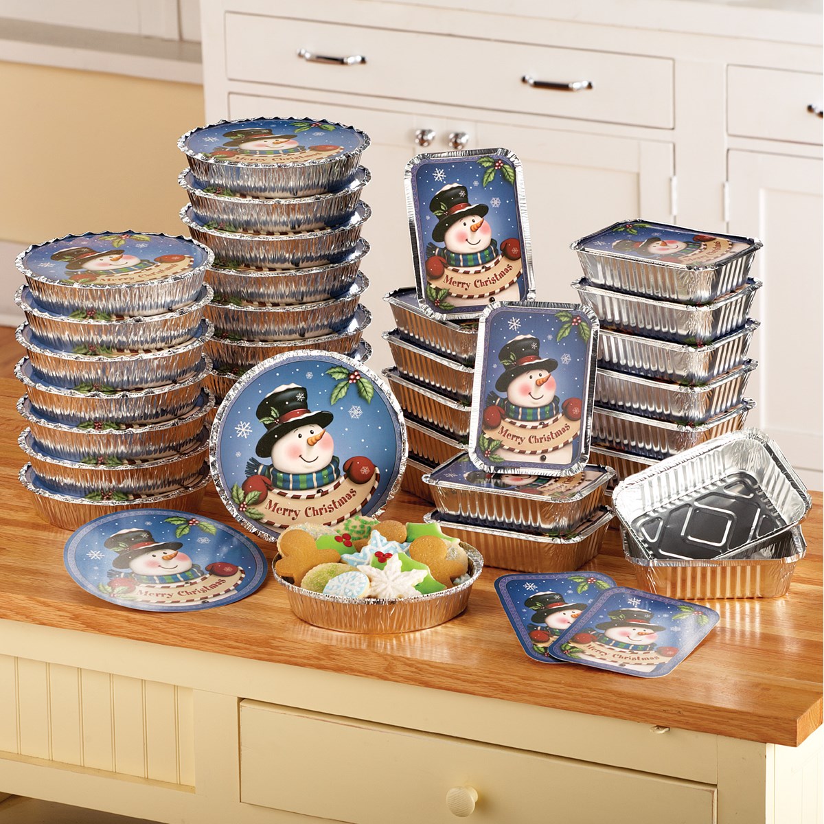 Christmas Snowman Foil Treat Containers 36 pc Collections Etc.