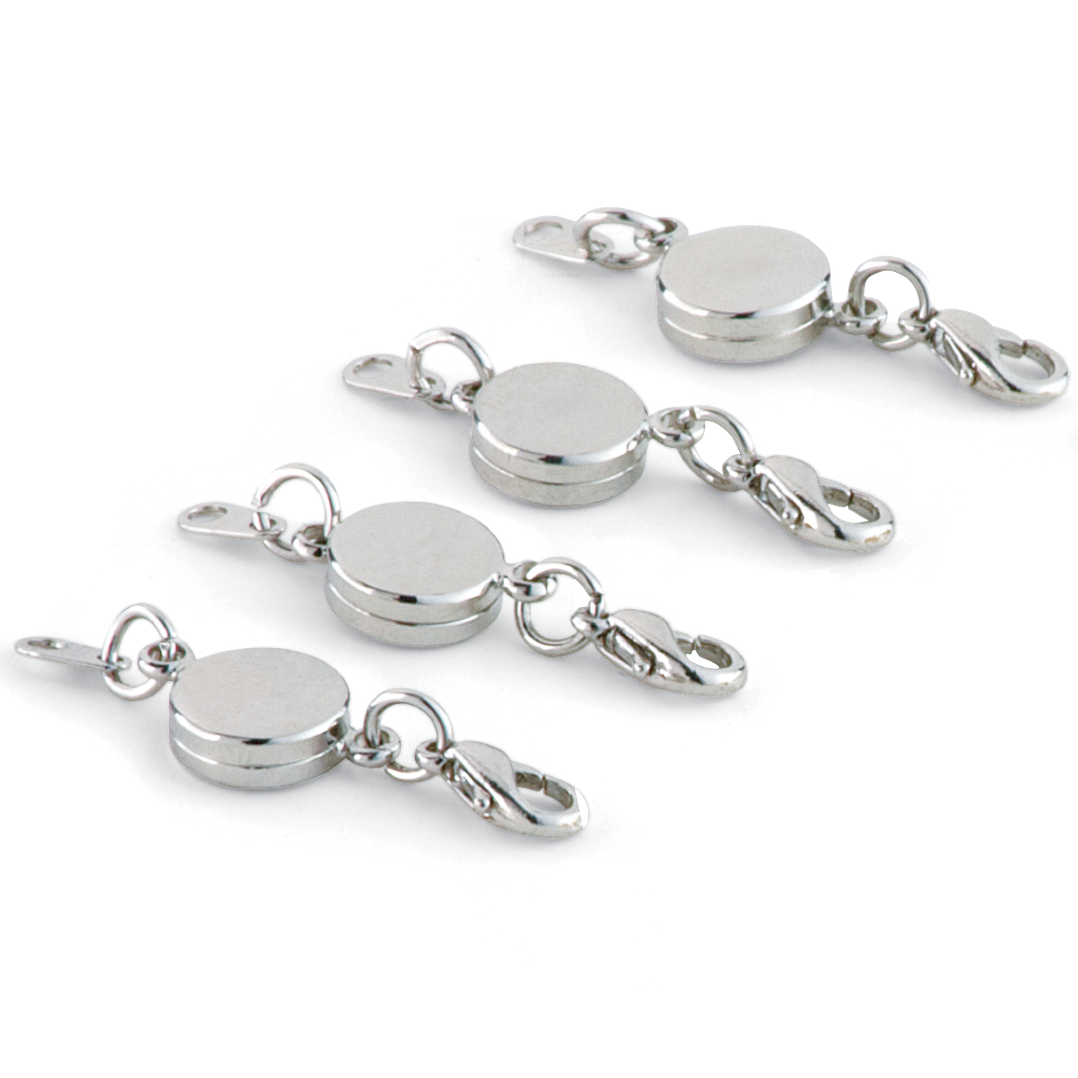 Collections Etc Easy on Off Magnetic Jewelry Clasps - Set of 4, Silver