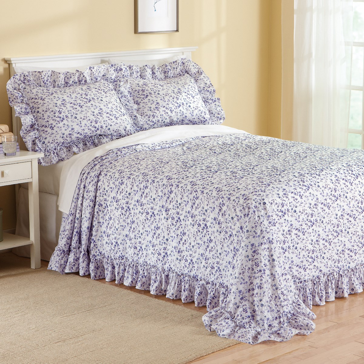 Floral Plisse Ruffle Bedspread Collections Etc.