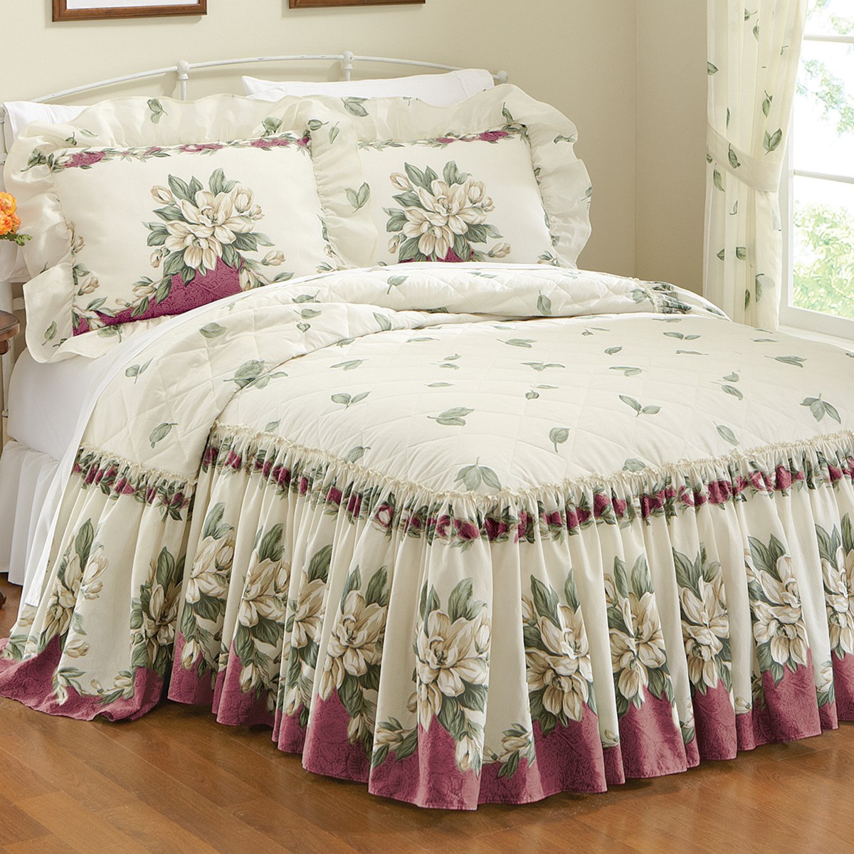 Floral Ruffle Magnolia Garden Bedspread Collections Etc.