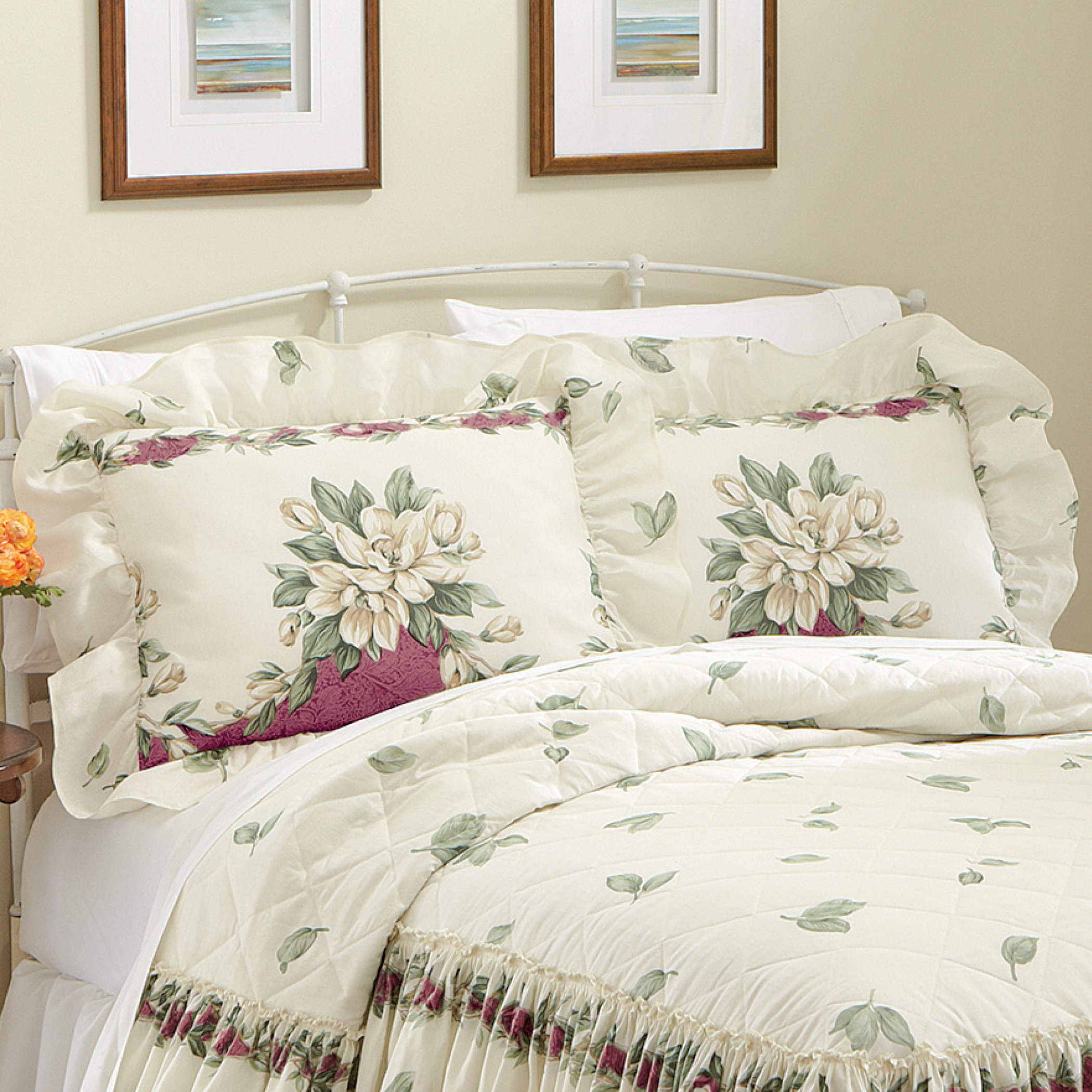 Magnolia Garden Floral Ruffle Pillow Sham - Bild 4 von 7