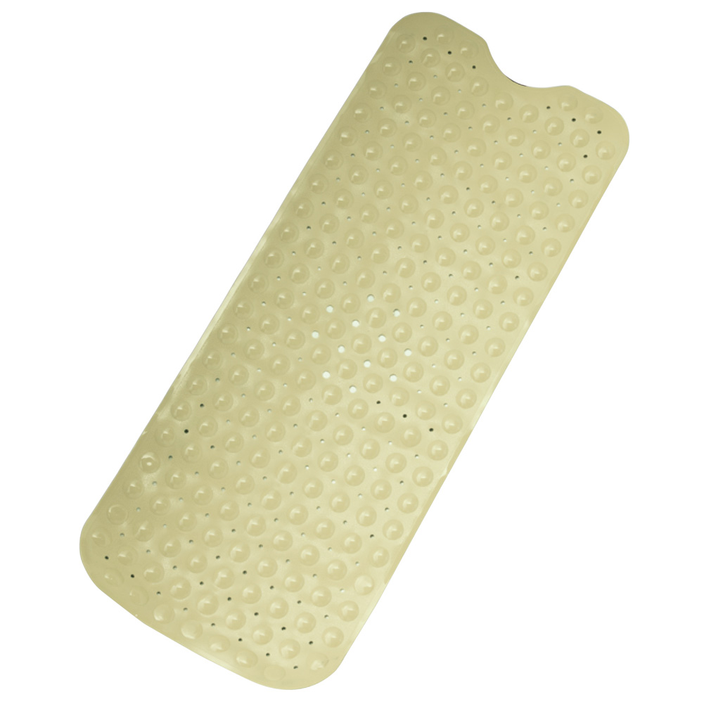 Extra Long Cushioned Bathtub Mat Almond 40" x 15.75" x 0.05"