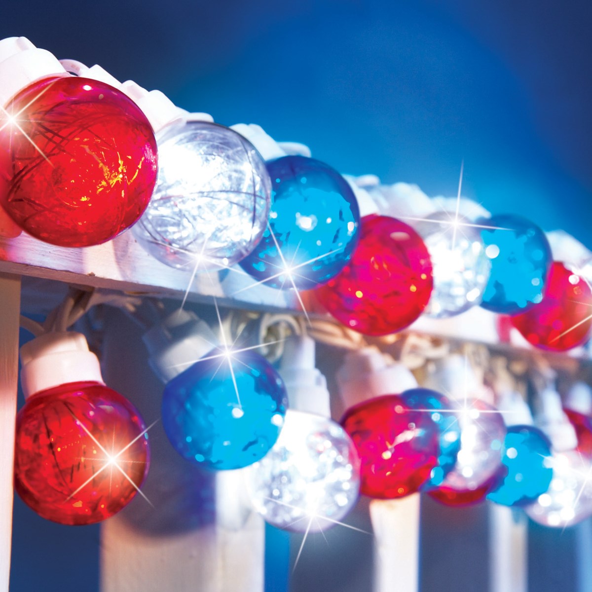 Patriotic Tinsel Globe String Lights Collections Etc.