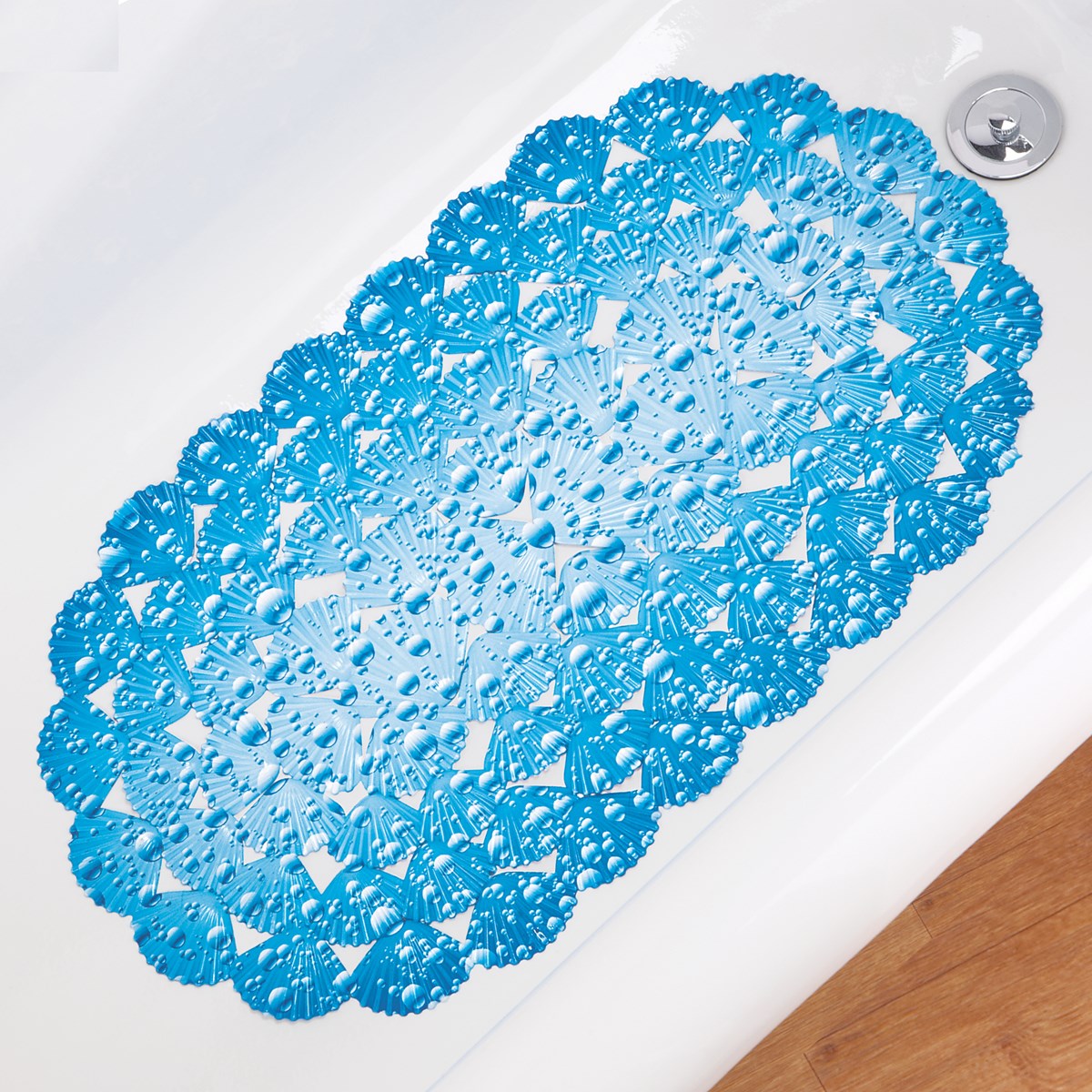 Blue Seashell Suction Bathtub Mat Collections Etc.