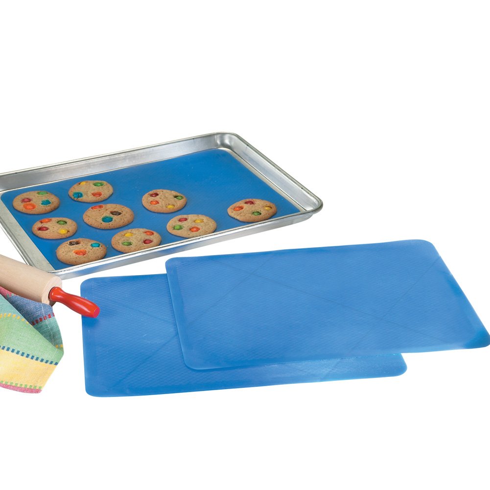 Reusable Non Stick Silicone Cookie/Baking Sheet Liners - Set of 3, Blue