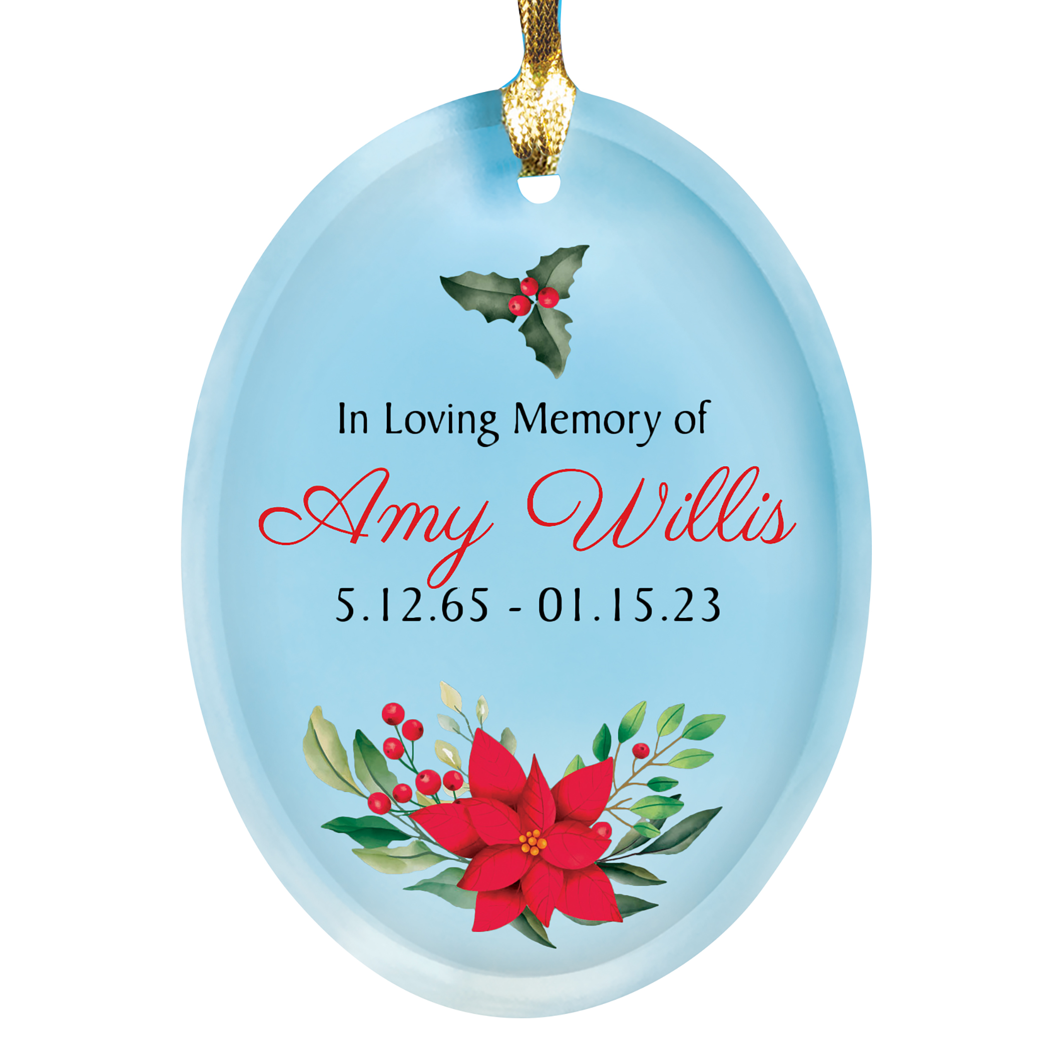 Personalized In Loving Memory Memorial Christmas Ornament