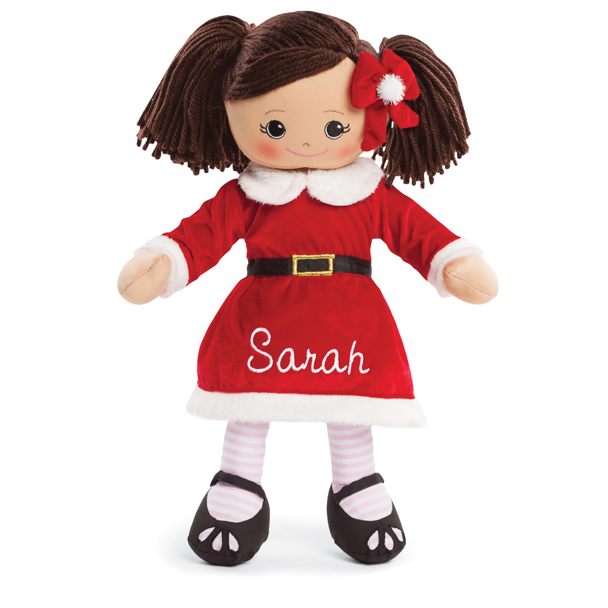 Personalized Hispanic Santa-Themed Plush Doll