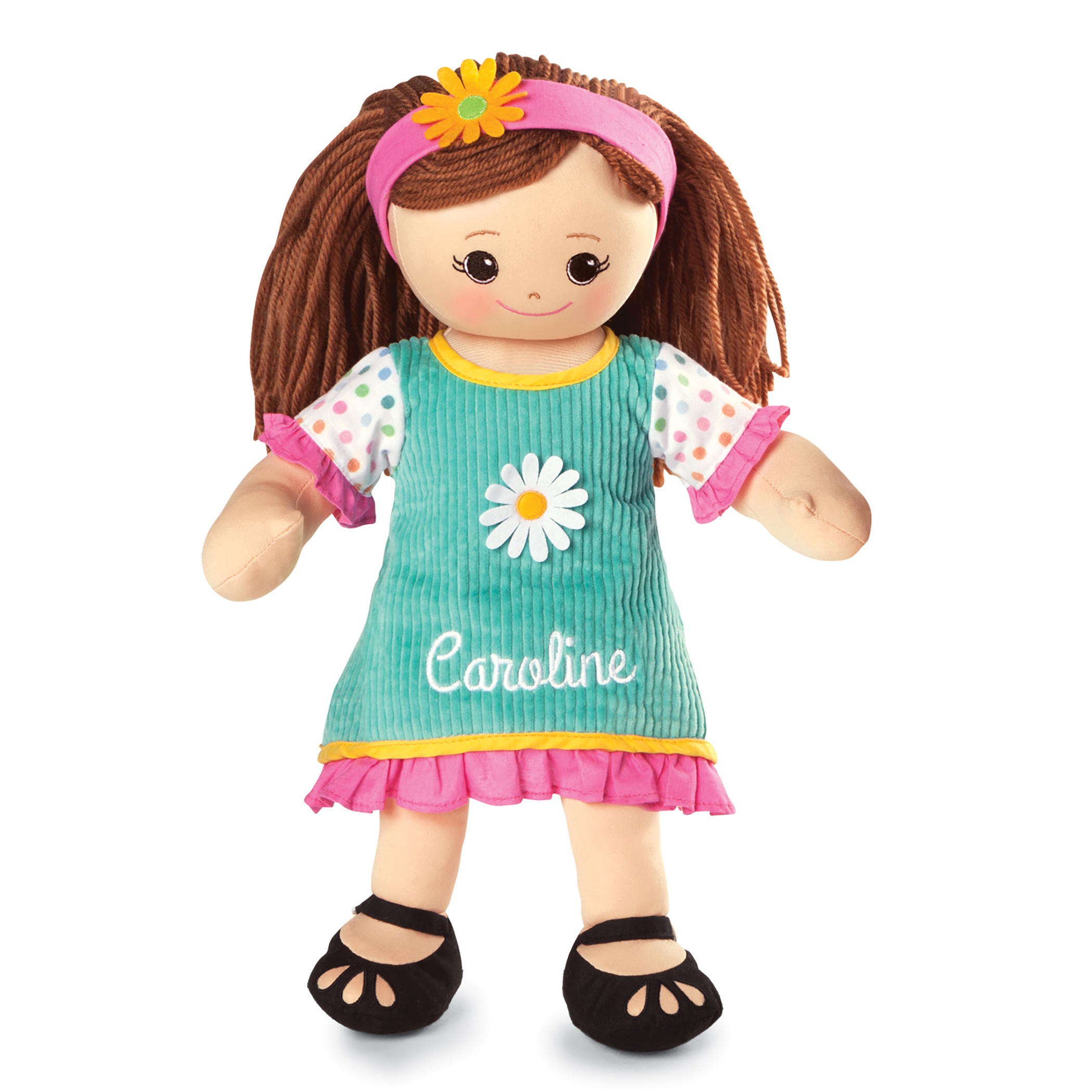 Personalized Big Girl Soft Plush Doll Brunette