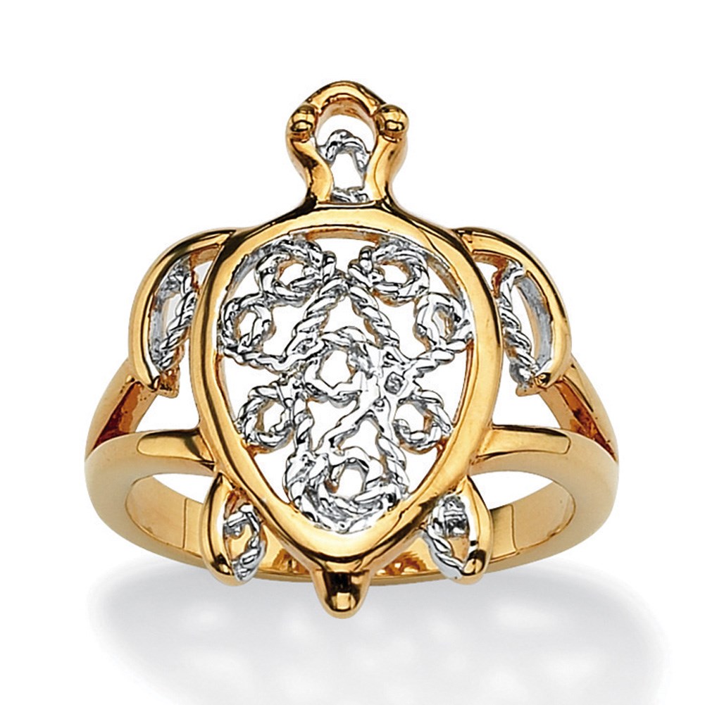 18K GoldPlated Filigree Turtle Ring Collections Etc.