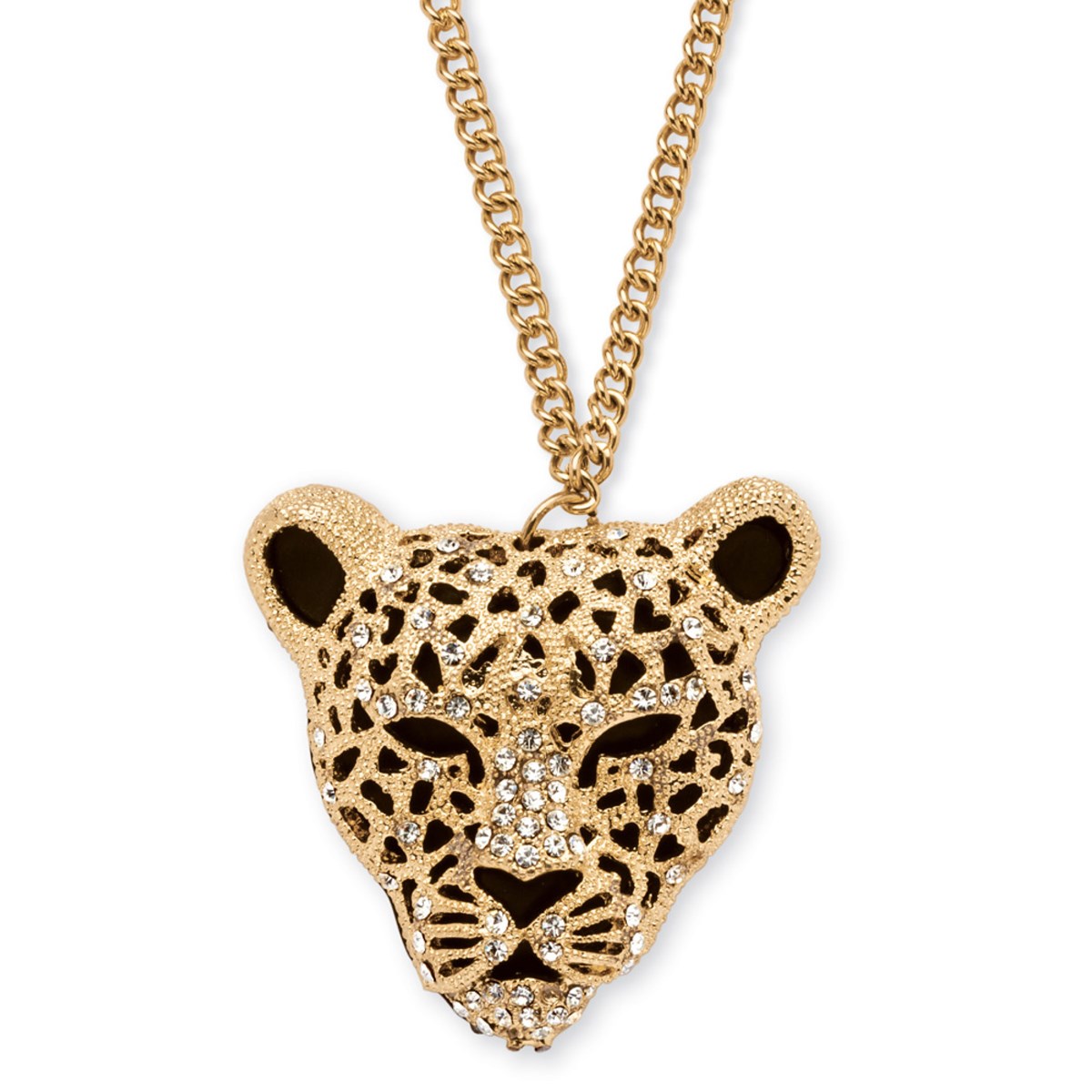 Onyx Crystal Leopard Necklace Collections Etc.