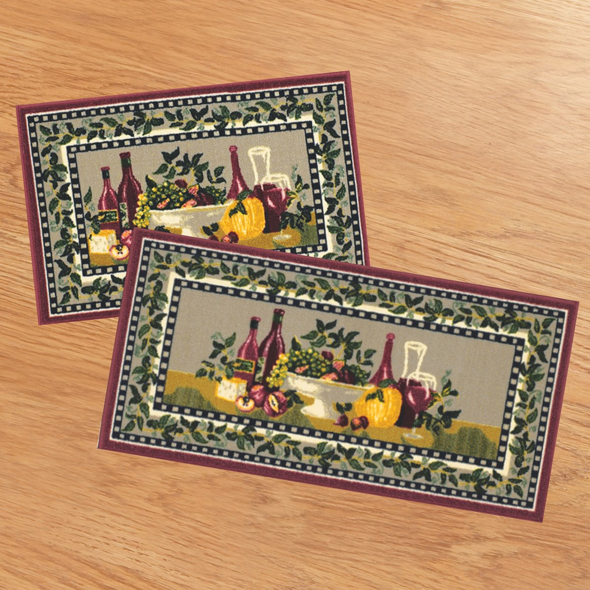 Tuscany Wine Theme 2pc Kitchen Rug Set Collections Etc.