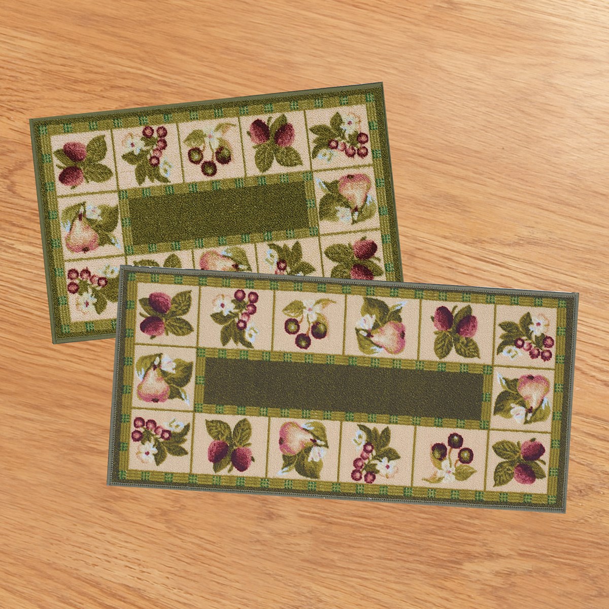 Fruit Border 2pc Kitchen Rug Set Collections Etc.