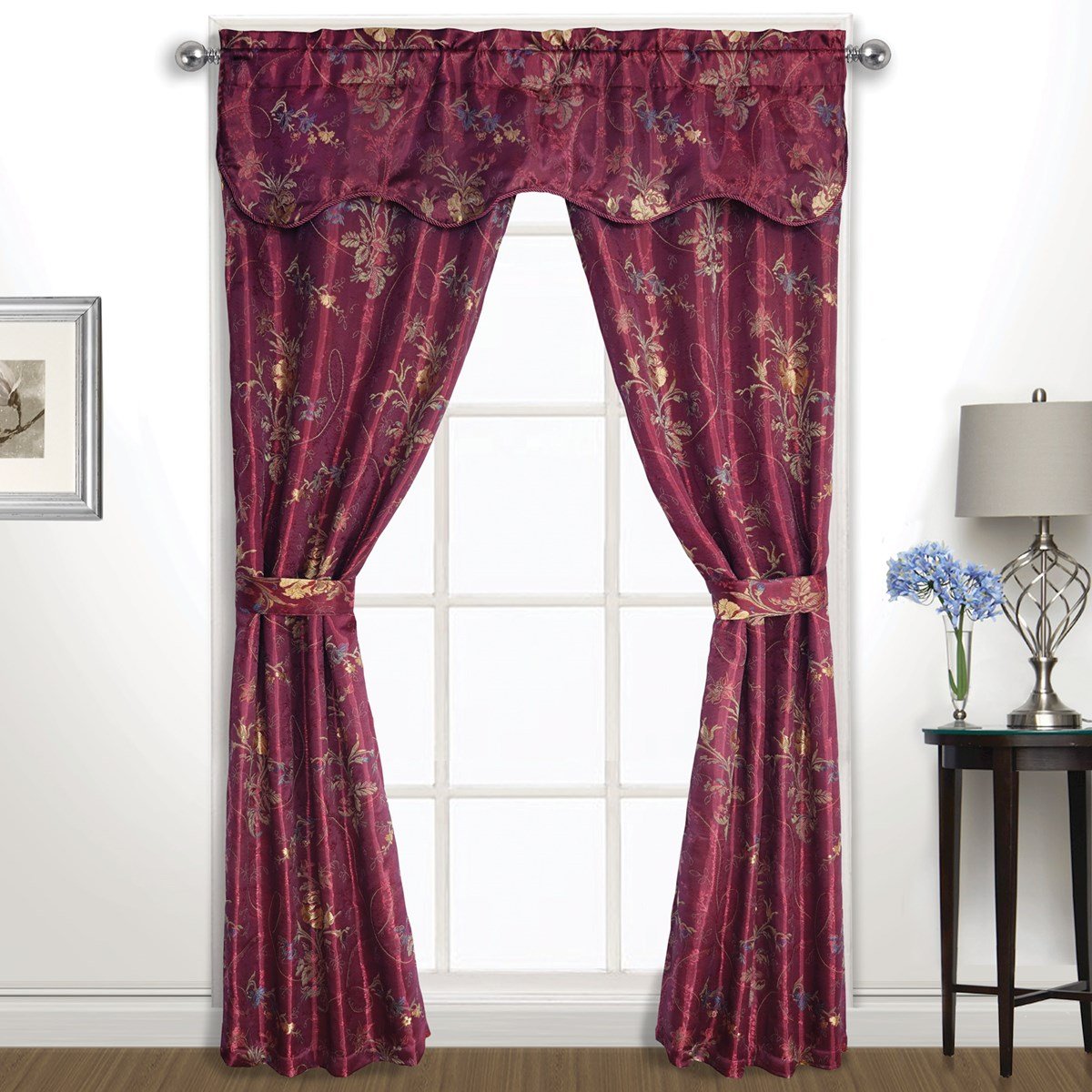 Gemini Floral Curtain Set 5pc Collections Etc.