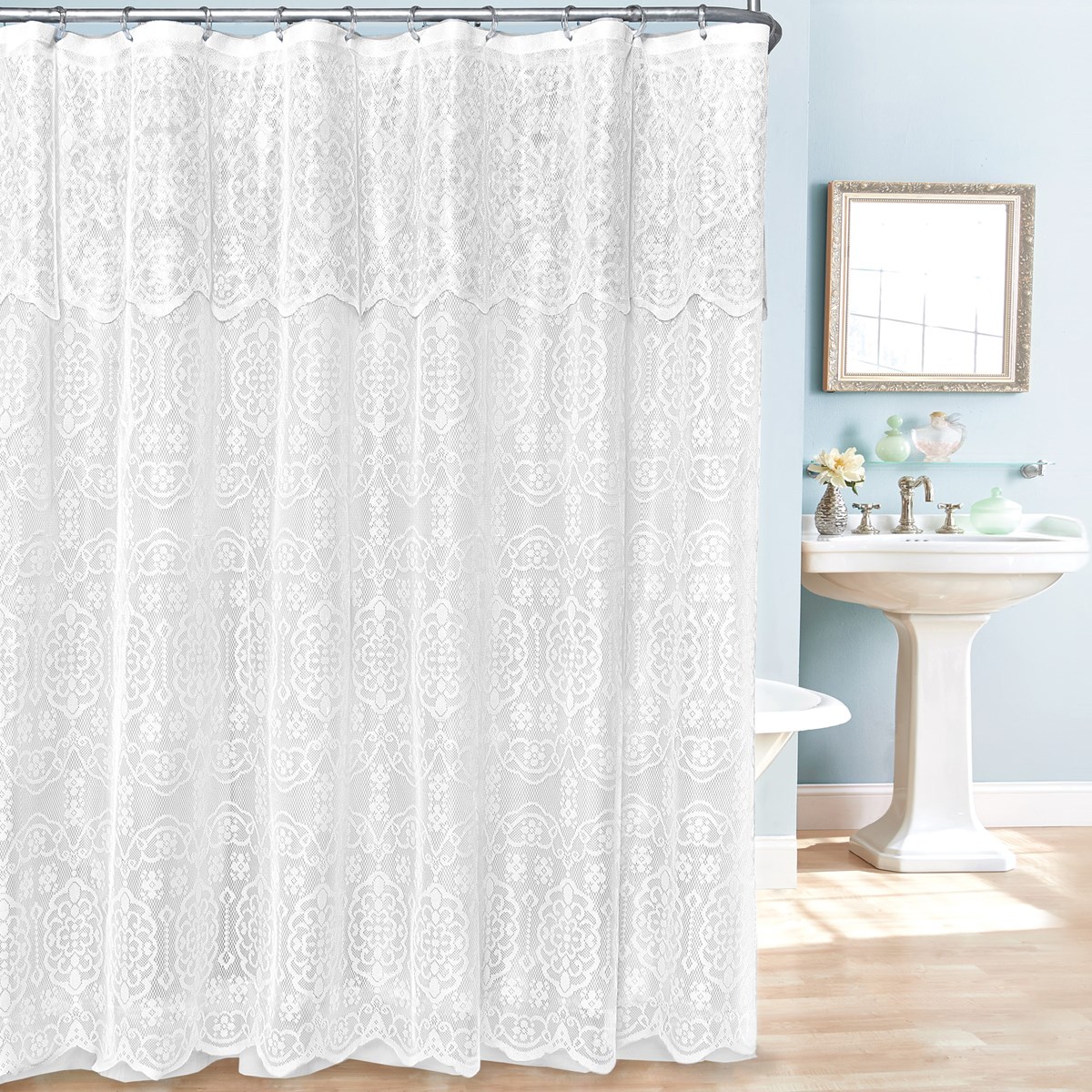 Lace Shower Curtain with Valance Collections Etc.