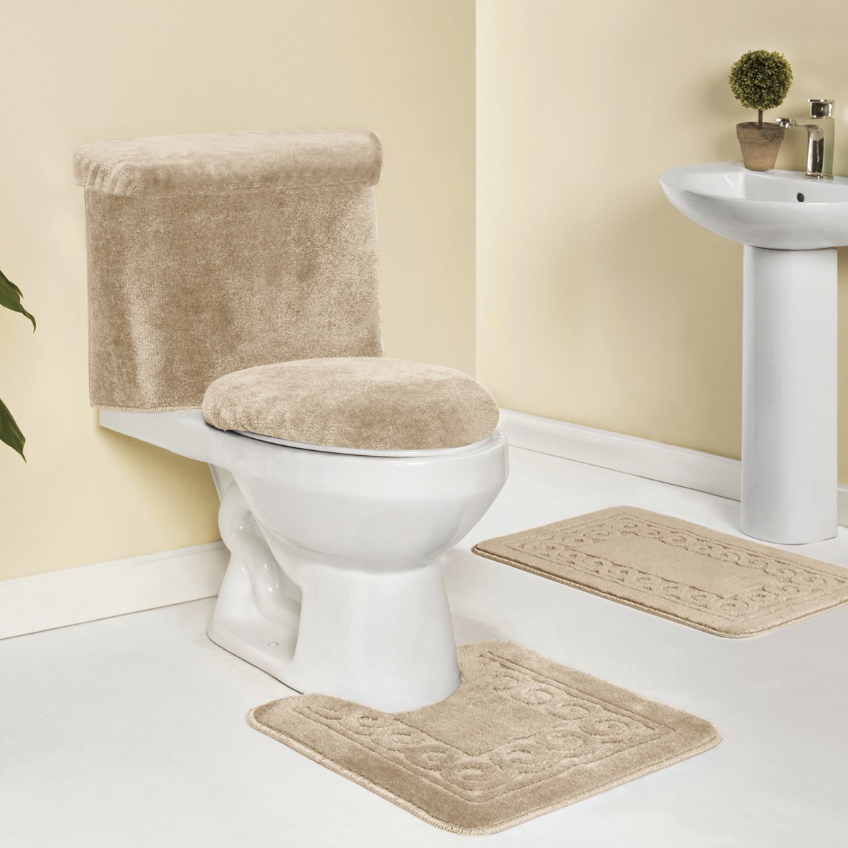 Bathroom Scroll Rug Set 5pc Collections Etc.