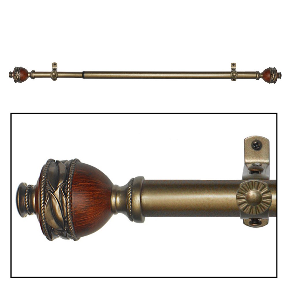 Ava Dark Gold Finish Curtain Rod Set Collections Etc