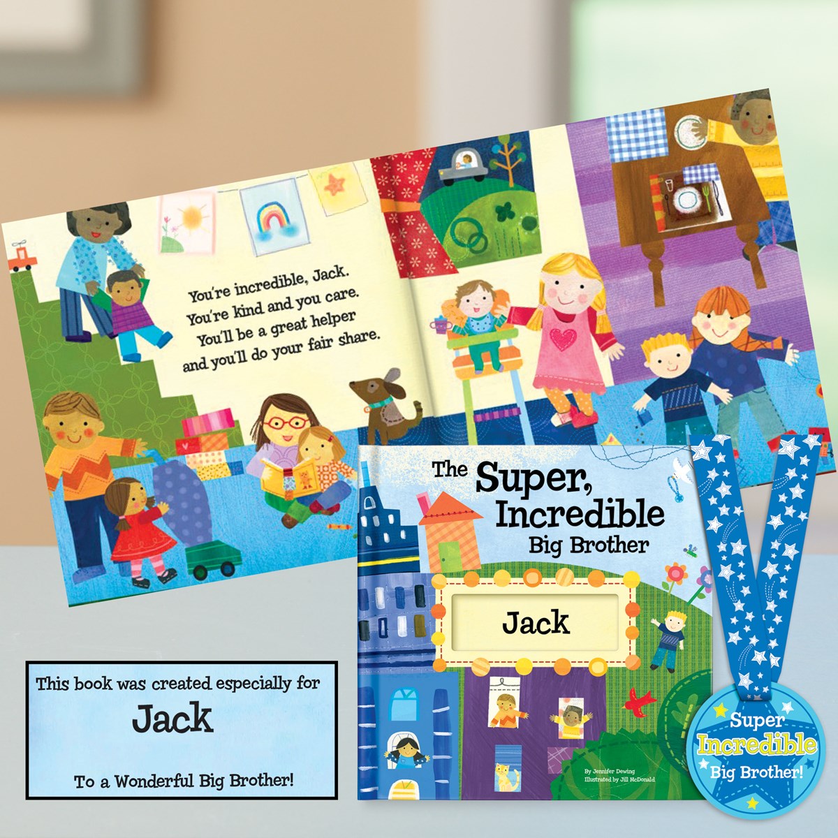 Personalized Super Incredible Big Brother Childrens Storybook With