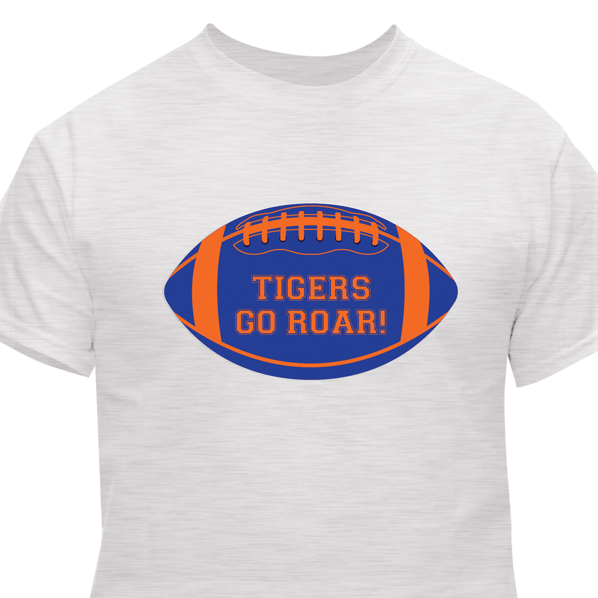 Personalized Team Player or Number Football Graphic T-Shirt 3XL Orange and Blue