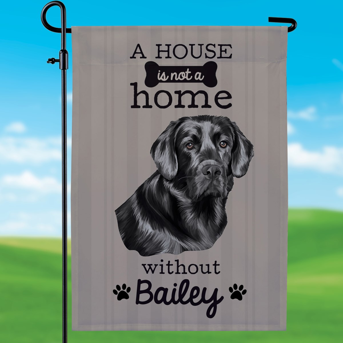 Personalized Dog Garden Flag - Black Labrador | Collections Etc.