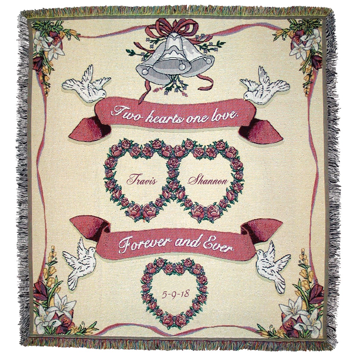 Personalized Wedding Tapestry Throw Blanket Collections Etc.