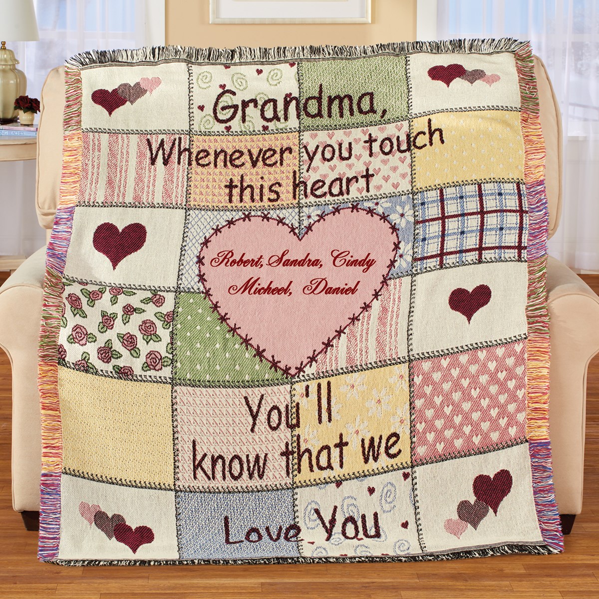 Personalized 5Foot Grandmother Throw Blanket Collections Etc.