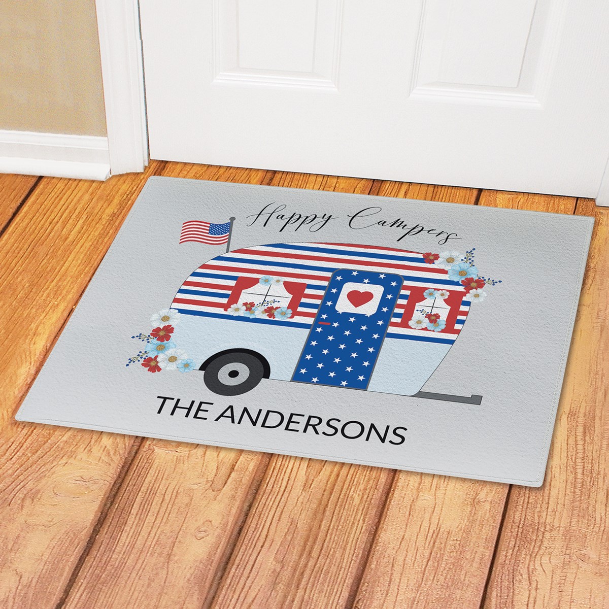 Personalized Happy Camper Door Mat Collections Etc.